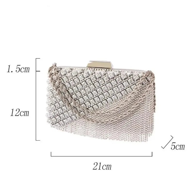 Bolsa de Strass, Bolsa Baguete,Bolsa Feminina com Pérola,bolsas femininas, Bolsa Transversal Feminina,Bolsa de Couro Feminina, Bolsa Feminina Grande, Bolsa de Festa - Magazinecelia