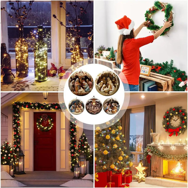 Bolas Decorativas Presépio com 5 Peças, Pisca Pisca Natalino com 300 Led, Fita de Natal Luz Led, Boneco Papai Noel, Papai Noel Subindo Escada, Enfeite Natalino,Natal Enfeites, Produtos Natalinos, Arvore de Natal de Feltro com Velcro, Enfeites de Natal Para Árvore, Enfeite de Mesa de Natal, Comprar Decoração de Natal  - Magazinecelia