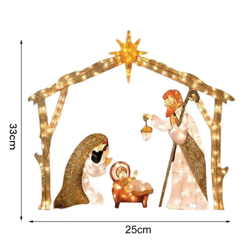 Decoração de Jardim com Luz Led, Manjedoura de Natal, Presepio de Jardim, Presépio de Natal Para Jardim, Presepio de Jardim Iluminado, Presepio de Led Para Jardim, Manjedoura de Natal, Presépios de Natal, Presépio de Natal Completo, Presepio de Natal em Resina, Presépio de Resina, Presépio de Madeira, Presepio  - Magazinecelia