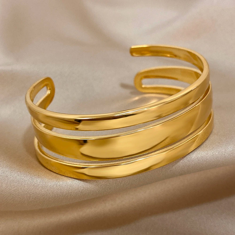 Pulseira Banhada a Ouro, Pulseira Feminina,Bracelete Pedra Turquesa, Pulseira com Strass Banhado a 18k,Pulseira Geométrica Dourada,Bracelete Feminino de Aço Inoxidável - Magazinecelia