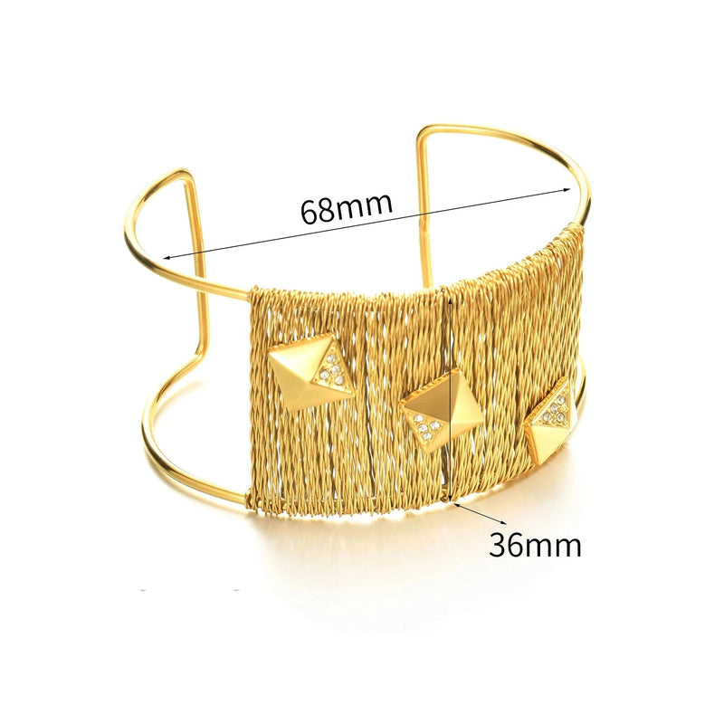 Bracelete Regulável Aço Inoxidável, Bracelete Pedra Turquesa, Pulseira com Strass Banhado a 18k,Pulseira Geométrica Dourada,Bracelete Feminino de Aço Inoxidável - Magazinecelia