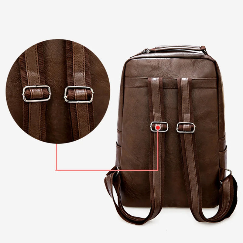 Mochila Couro PU Masculina, Mochila de Couro PU, Mochila Masculina, Mochila Para  Viagem - Magazinecelia