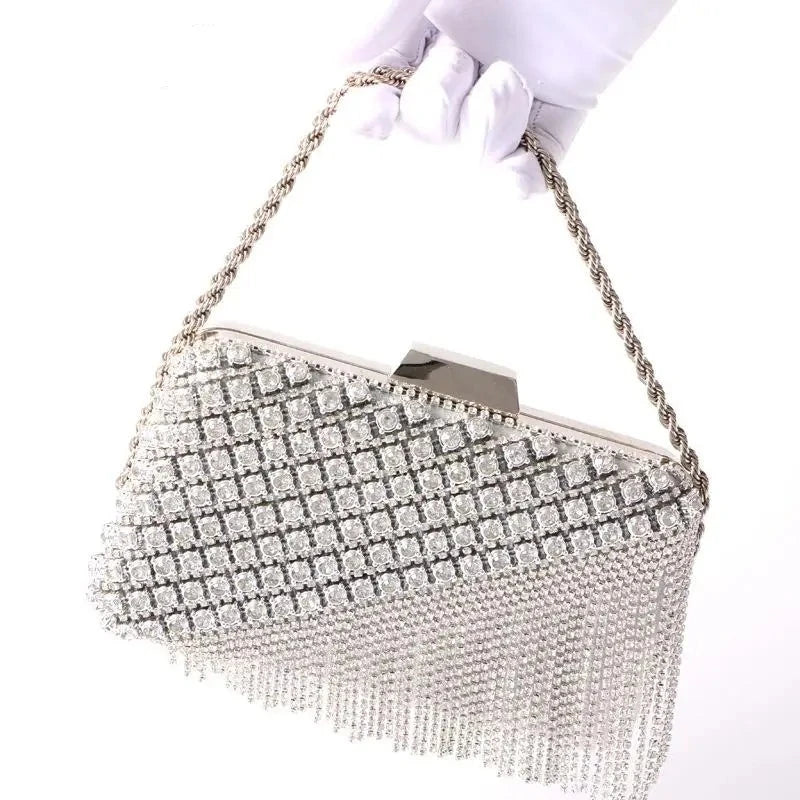 Bolsa de Strass, Bolsa Baguete,Bolsa Feminina com Pérola,bolsas femininas, Bolsa Transversal Feminina,Bolsa de Couro Feminina, Bolsa Feminina Grande, Bolsa de Festa - Magazinecelia