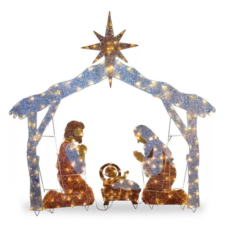 Decoração de Jardim com Luz Led, Manjedoura de Natal, Presepio de Jardim, Presépio de Natal Para Jardim, Presepio de Jardim Iluminado, Presepio de Led Para Jardim, Manjedoura de Natal, Presépios de Natal, Presépio de Natal Completo, Presepio de Natal em Resina, Presépio de Resina, Presépio de Madeira, Presepio  - Magazinecelia