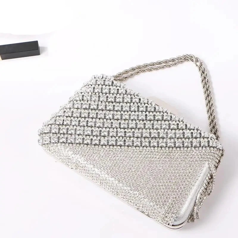 Bolsa de Strass, Bolsa Baguete,Bolsa Feminina com Pérola,bolsas femininas, Bolsa Transversal Feminina,Bolsa de Couro Feminina, Bolsa Feminina Grande, Bolsa de Festa - Magazinecelia